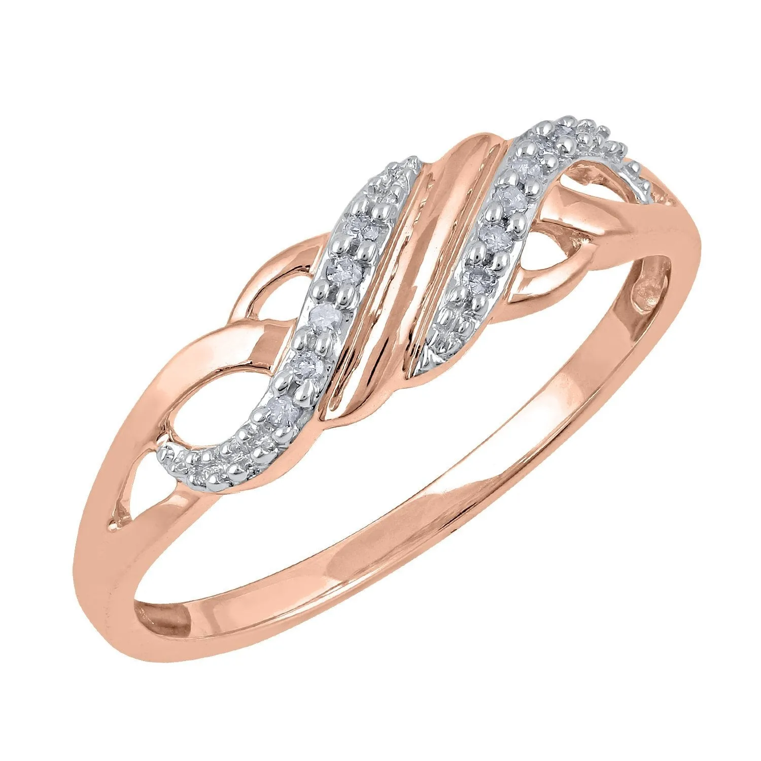 9ct Rose Gold Diamond Set Stackable Ring