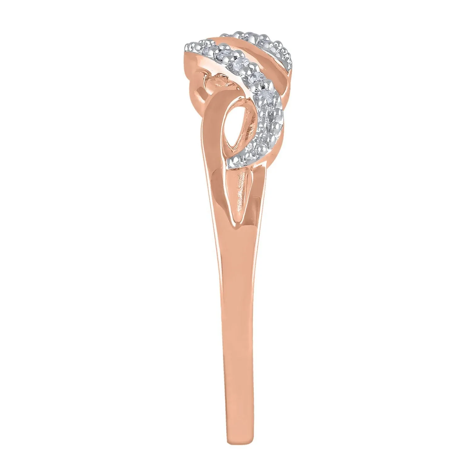 9ct Rose Gold Diamond Set Stackable Ring