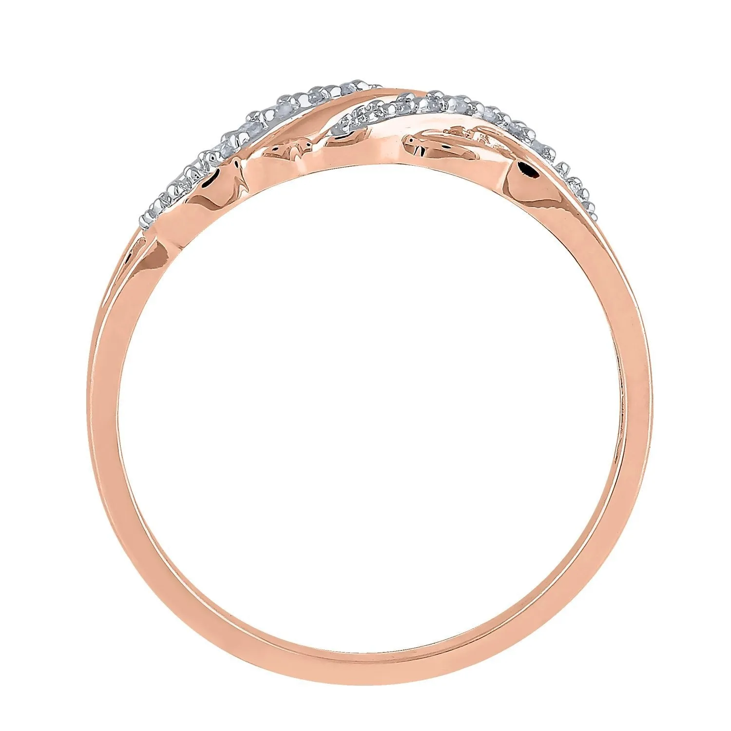9ct Rose Gold Diamond Set Stackable Ring