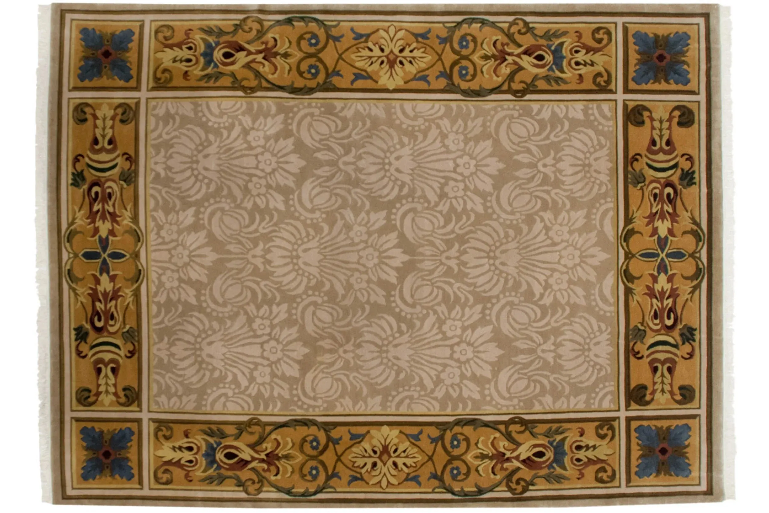9x12 Vintage Indian Savonnerie Design Carpet