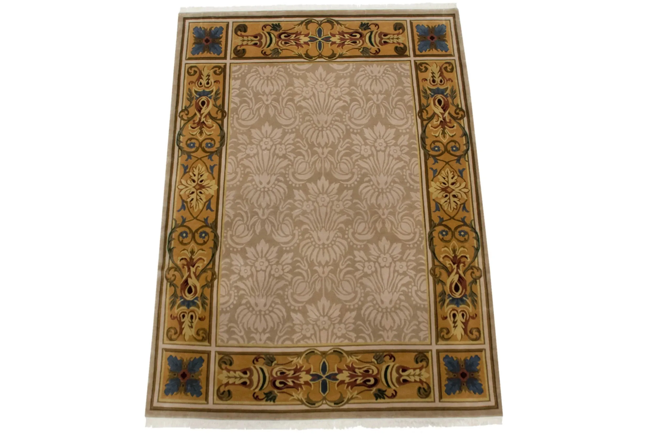 9x12 Vintage Indian Savonnerie Design Carpet