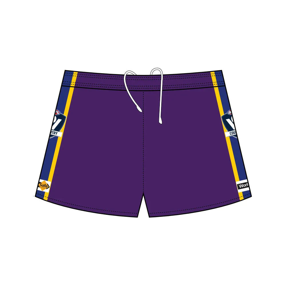 AFL Vic Country Football Shorts - Purple/Royal/Gold