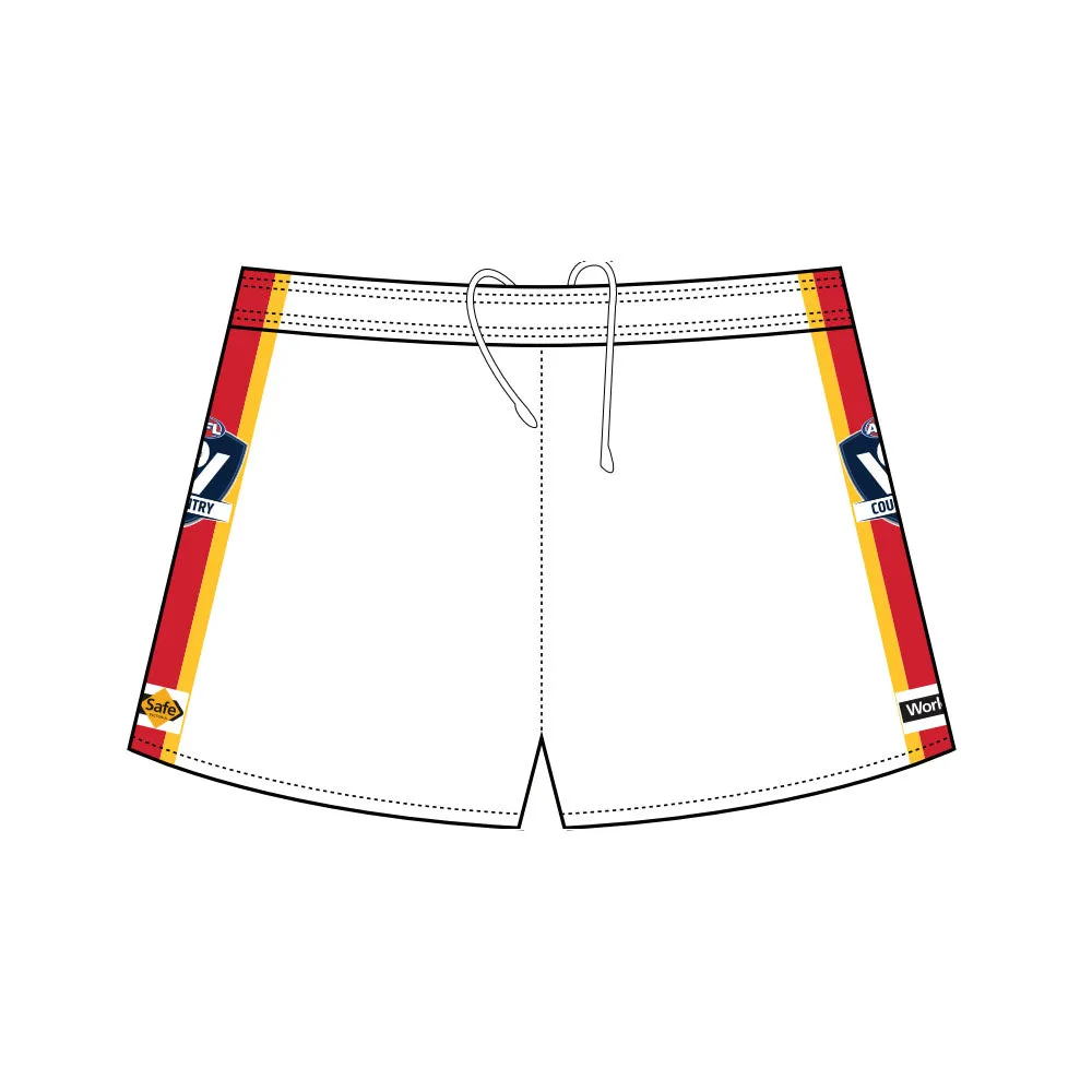 AFL Vic Country Football Shorts - White/Gold/Red
