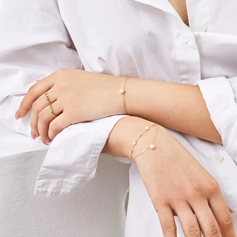 Akoya Pearl 18K Gold Single Bead Bracelet