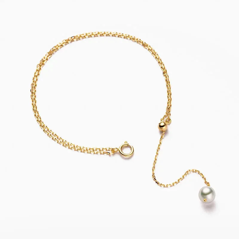 Akoya Pearl 18K Gold Single Bead Bracelet