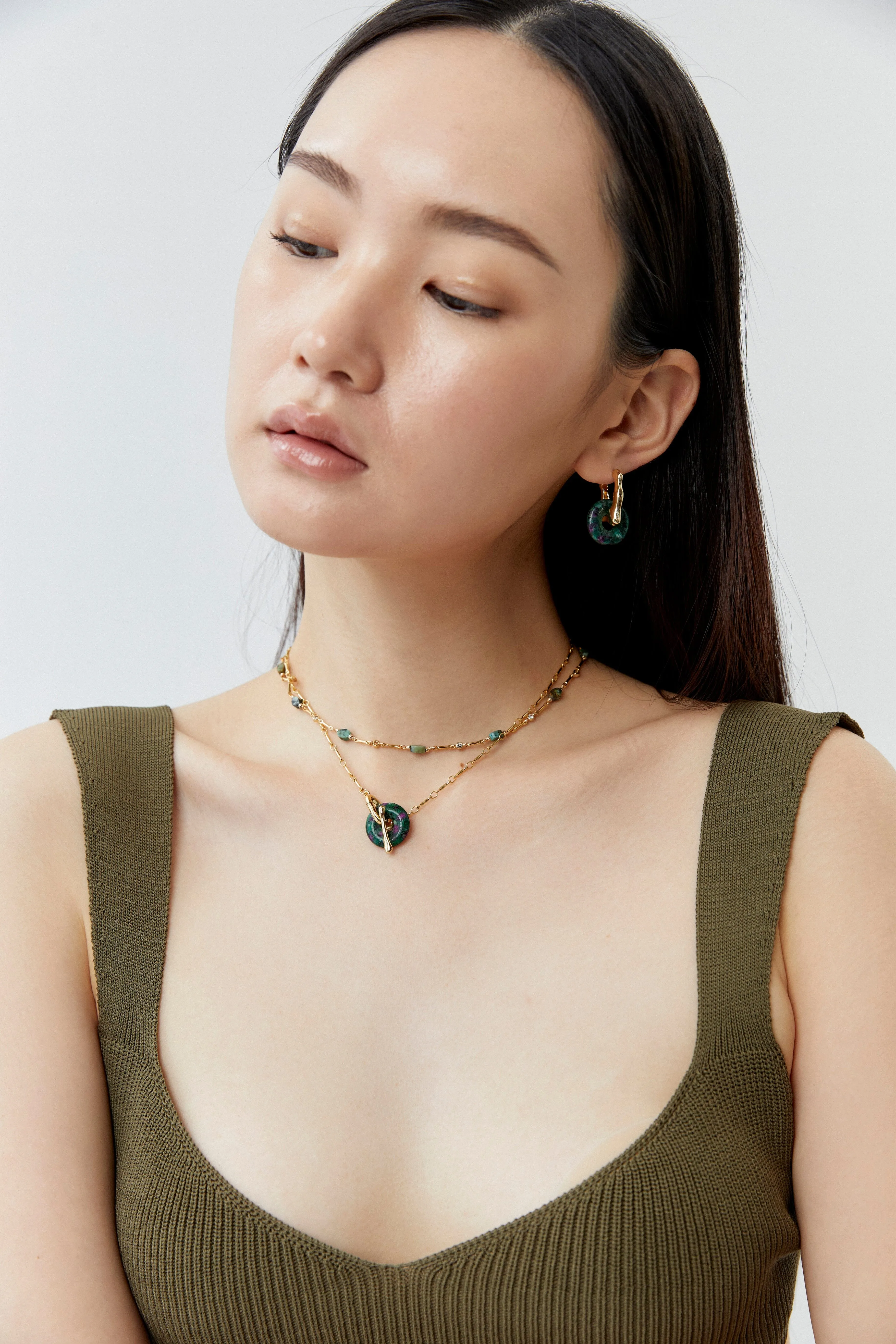 Amazonite Gold Dainty Necklace