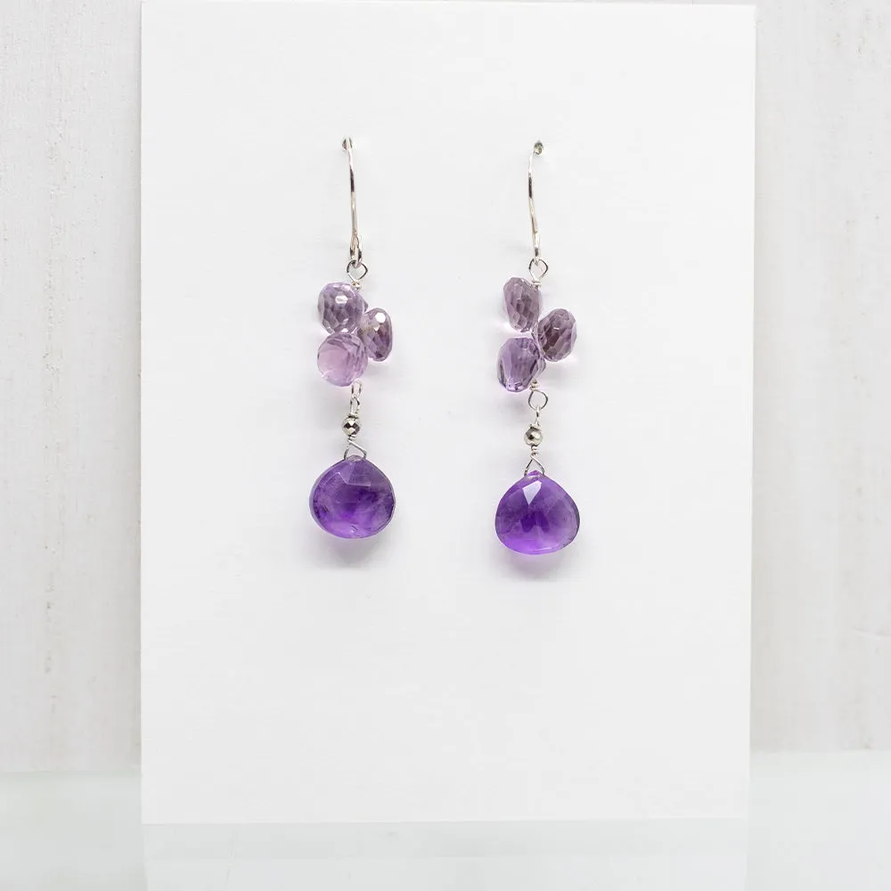 Amethyst Cluster Earrings