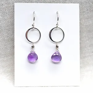 Amethyst Ring Silver Earrings