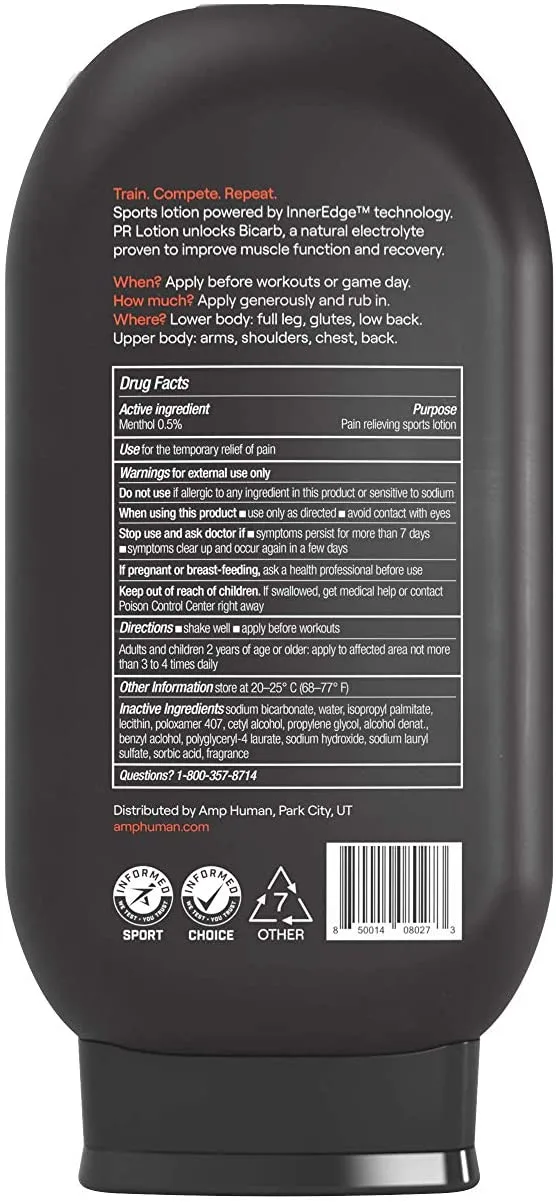 Amp Human PR Lotion 300g Sports Lotion with bicarb - SAVE 20%
