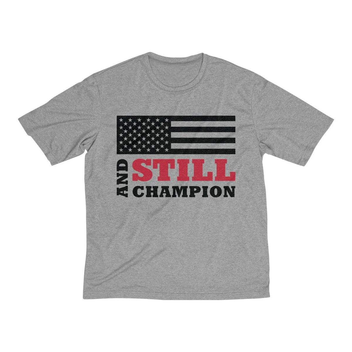 And Still Champion flag black stripes men's Dri-fit tee
