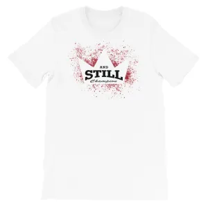 And Still Champion in crown men's T-shirt with ASC logo on back label