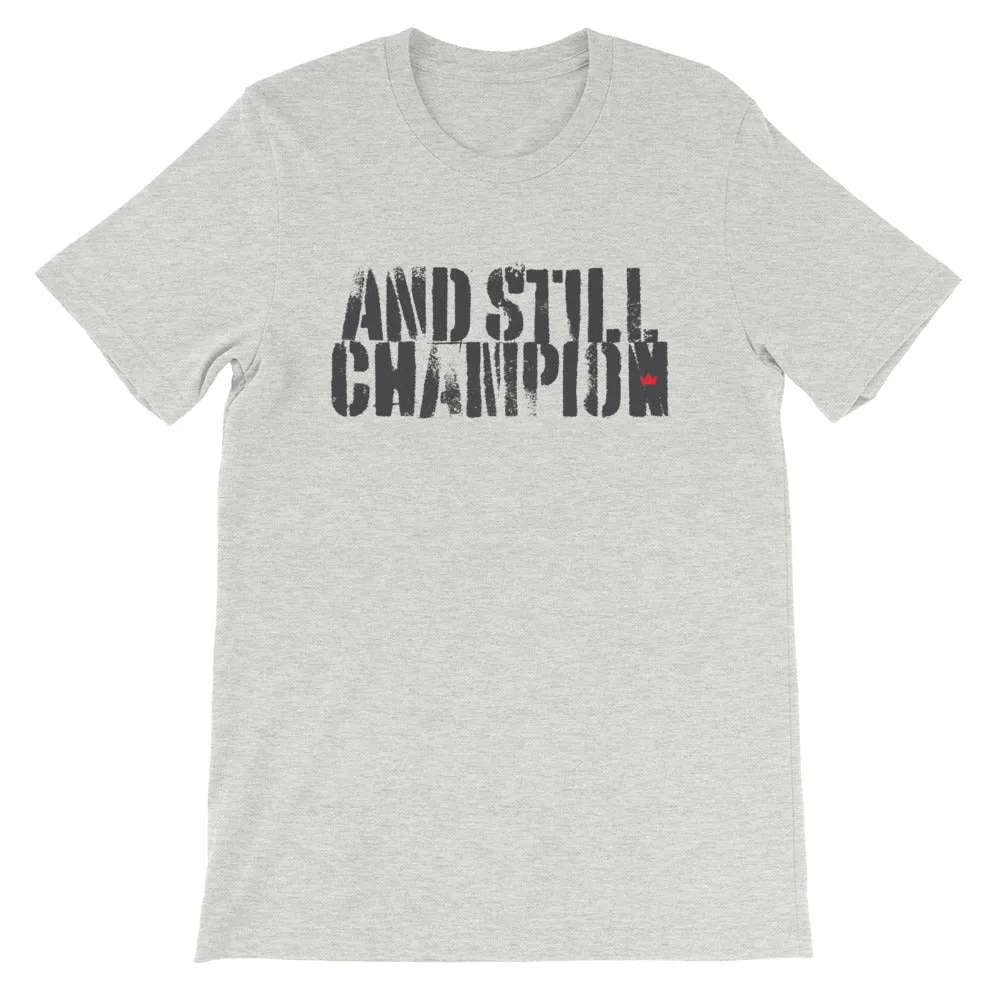 And Still Champion men's training T-shirt with ASC logo on back label