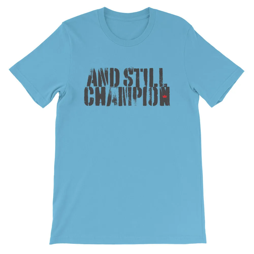 And Still Champion men's training T-shirt with ASC logo on back label