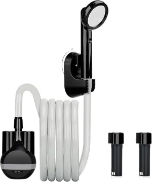 anngrowy Portable Shower for Camping - Battery Powered Compact Handheld Outdoor Rechargeable Showerhead Camp Shower Pump Electric Portable Shower Head for Pet Cleaning Beach Washing Hiking Traveling