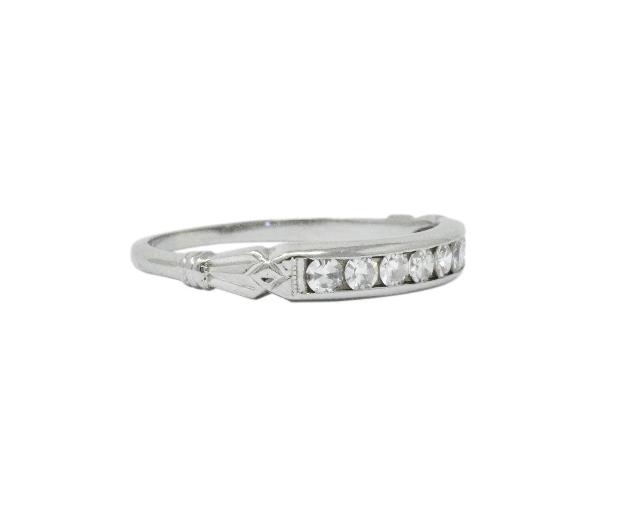 Art Deco 0.25 CTW Diamond 18 Karat White Gold Ring