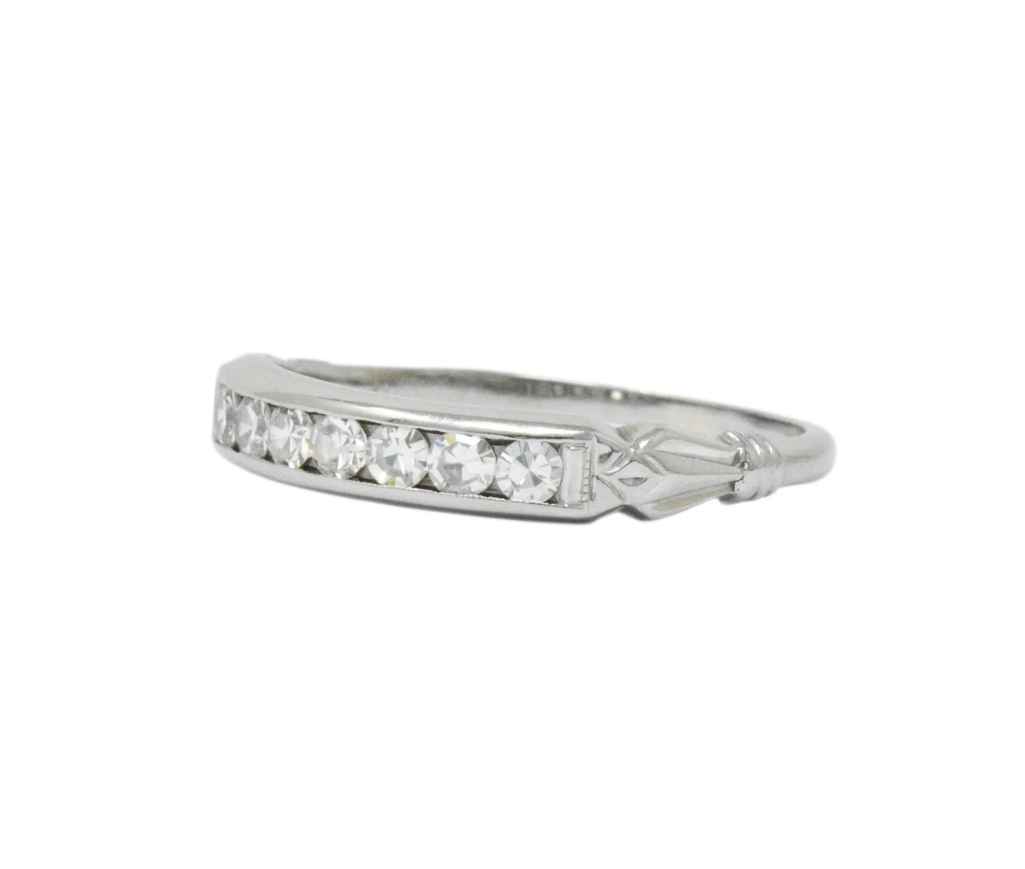 Art Deco 0.25 CTW Diamond 18 Karat White Gold Ring