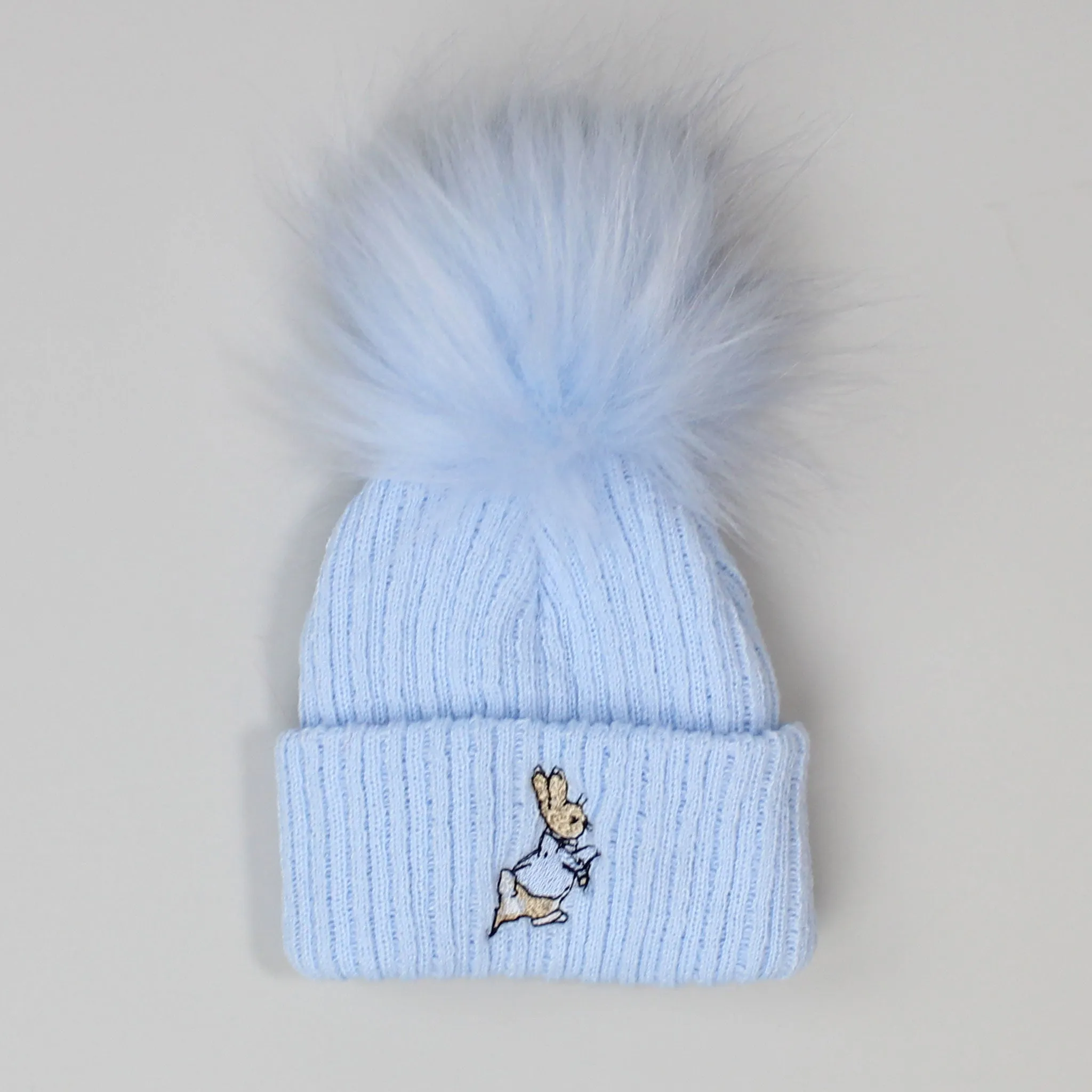 Baby Boys Rabbit Pom Hat - Blue