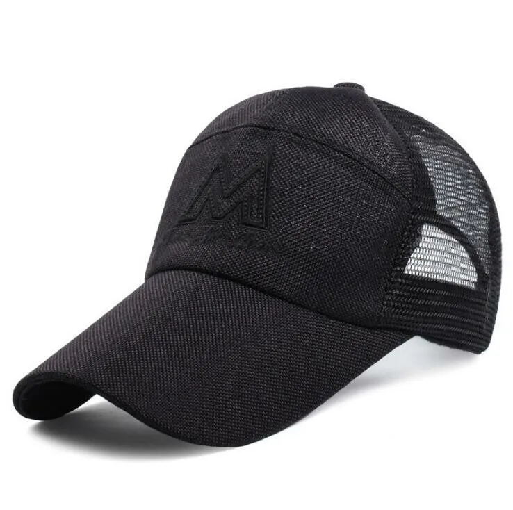 Baseball Hat With A Capital M Personalized Outdoor Cap With Long Brim