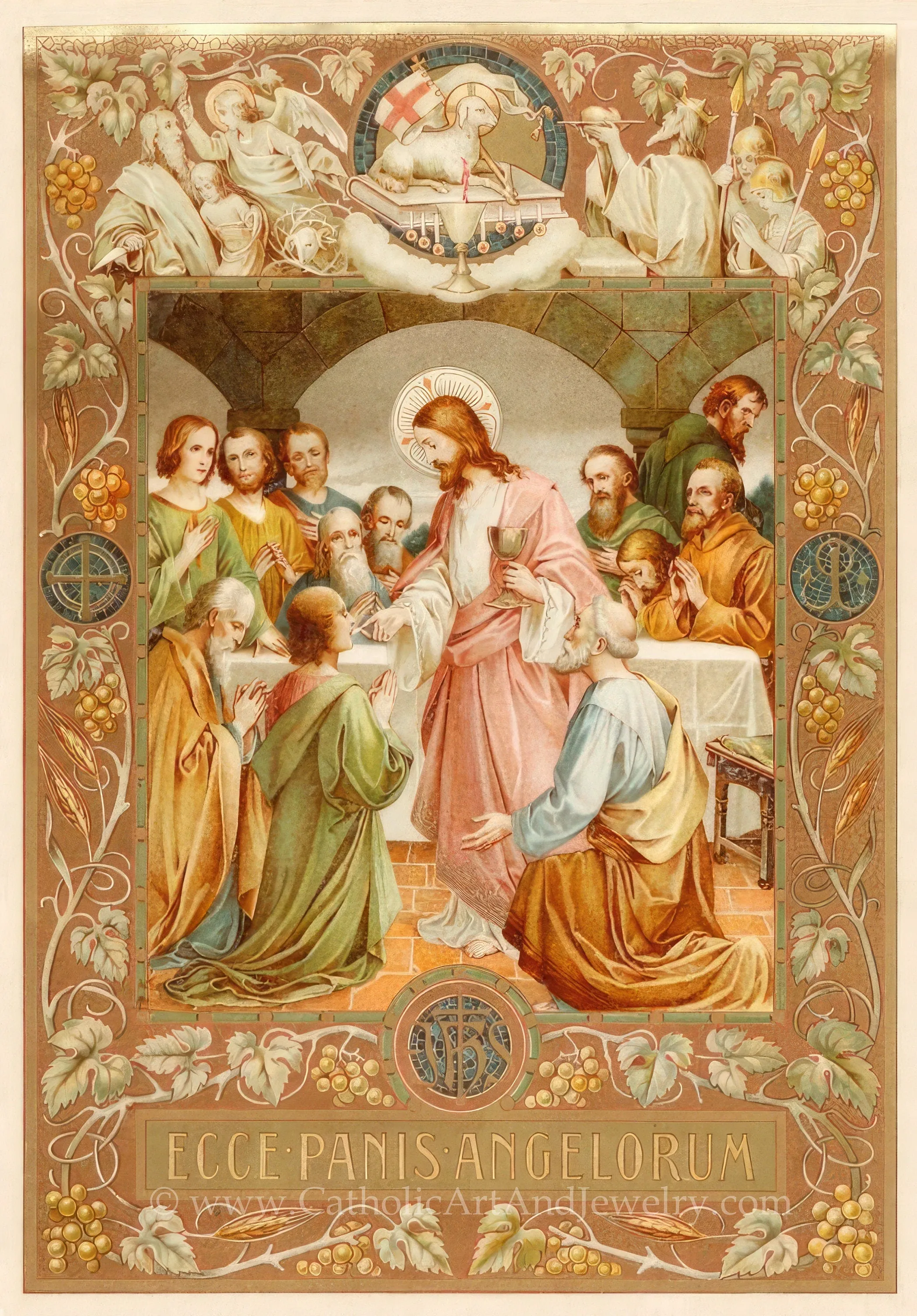 Behold, the Bread of Angels! – Early 20th Century Catholic Art – Catholic Gift – Archival Quality