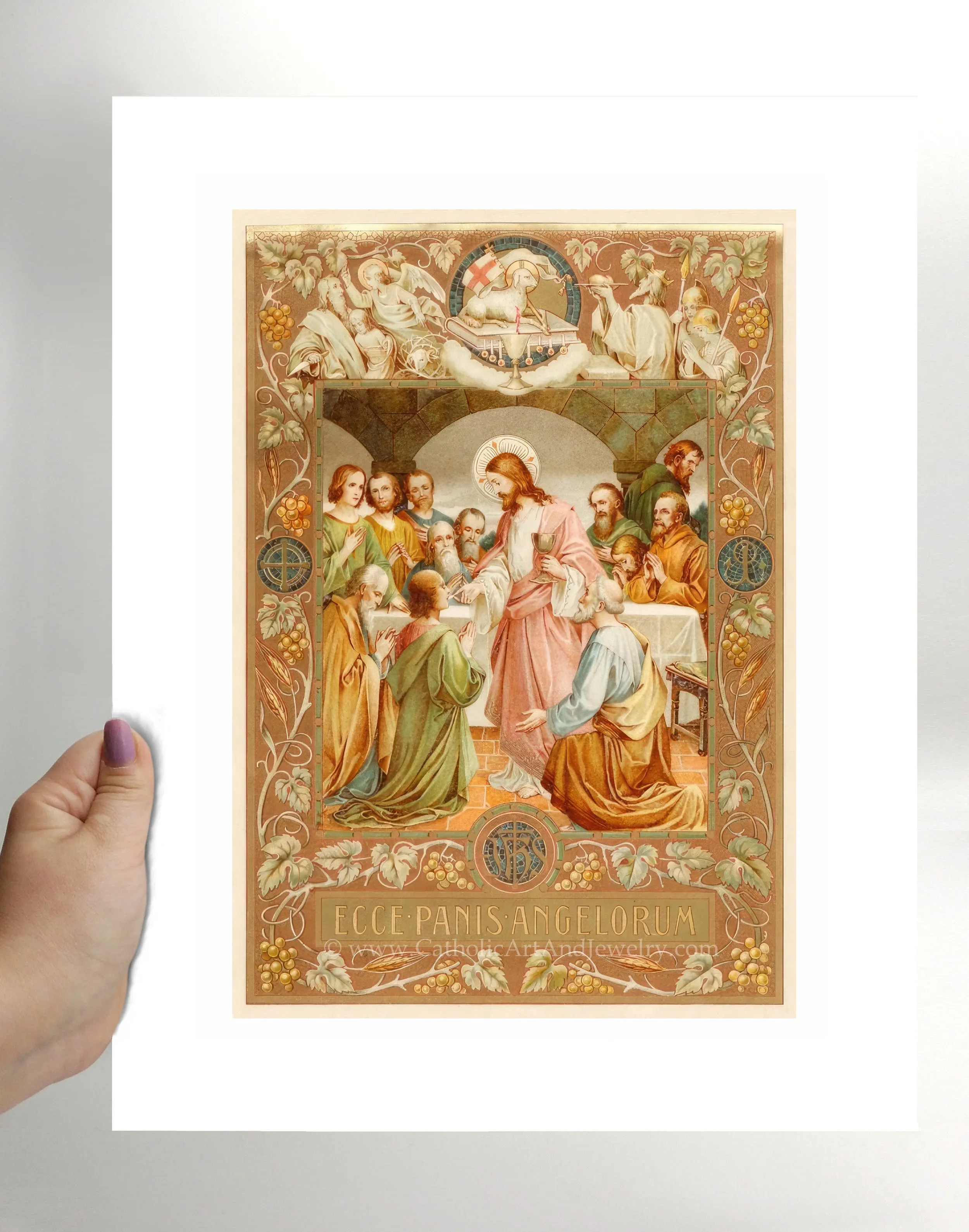 Behold, the Bread of Angels! – Early 20th Century Catholic Art – Catholic Gift – Archival Quality
