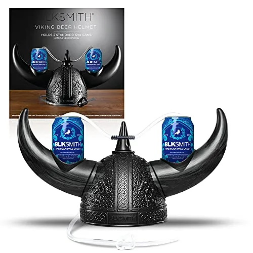BLKSMITH Viking Drinking Hat | Viking Helmet | Drinking Accessories for Parties & College | Fits 16" - 24" Head