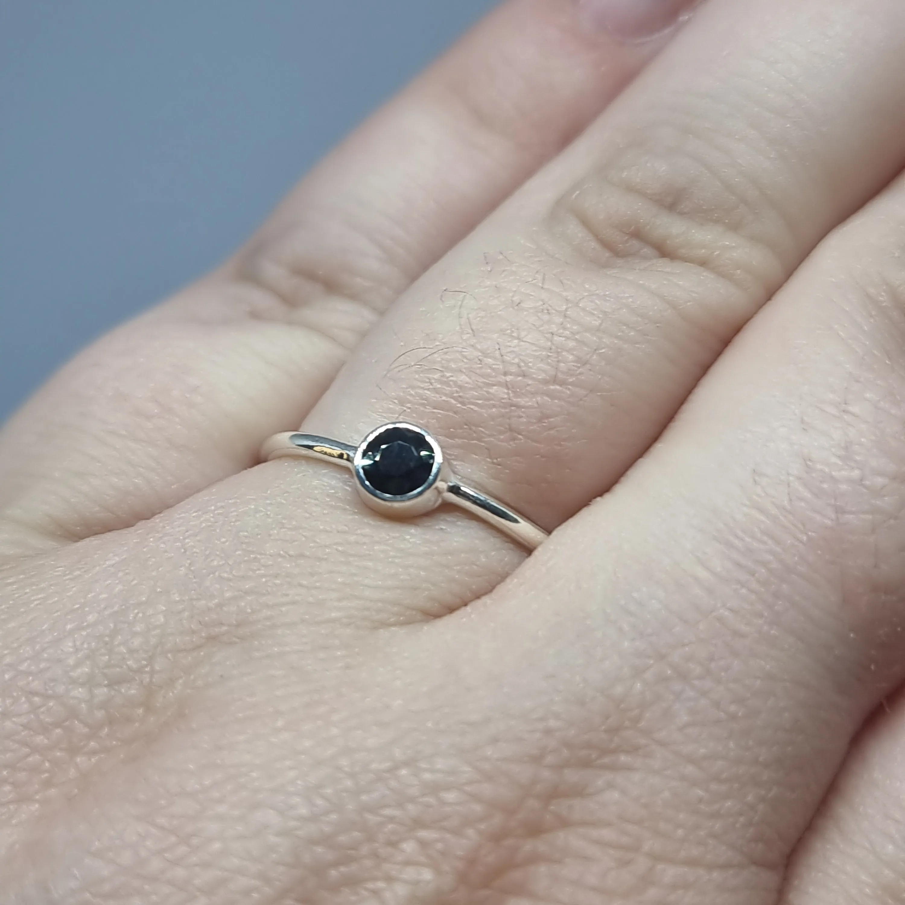 Blue Sapphire delicate ring
