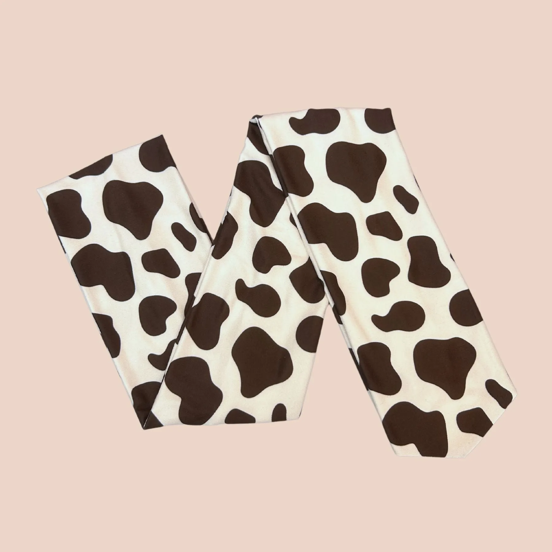 Brown Cow Print Wrap Headband