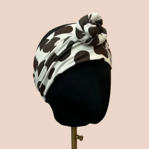 Brown Cow Print Wrap Headband