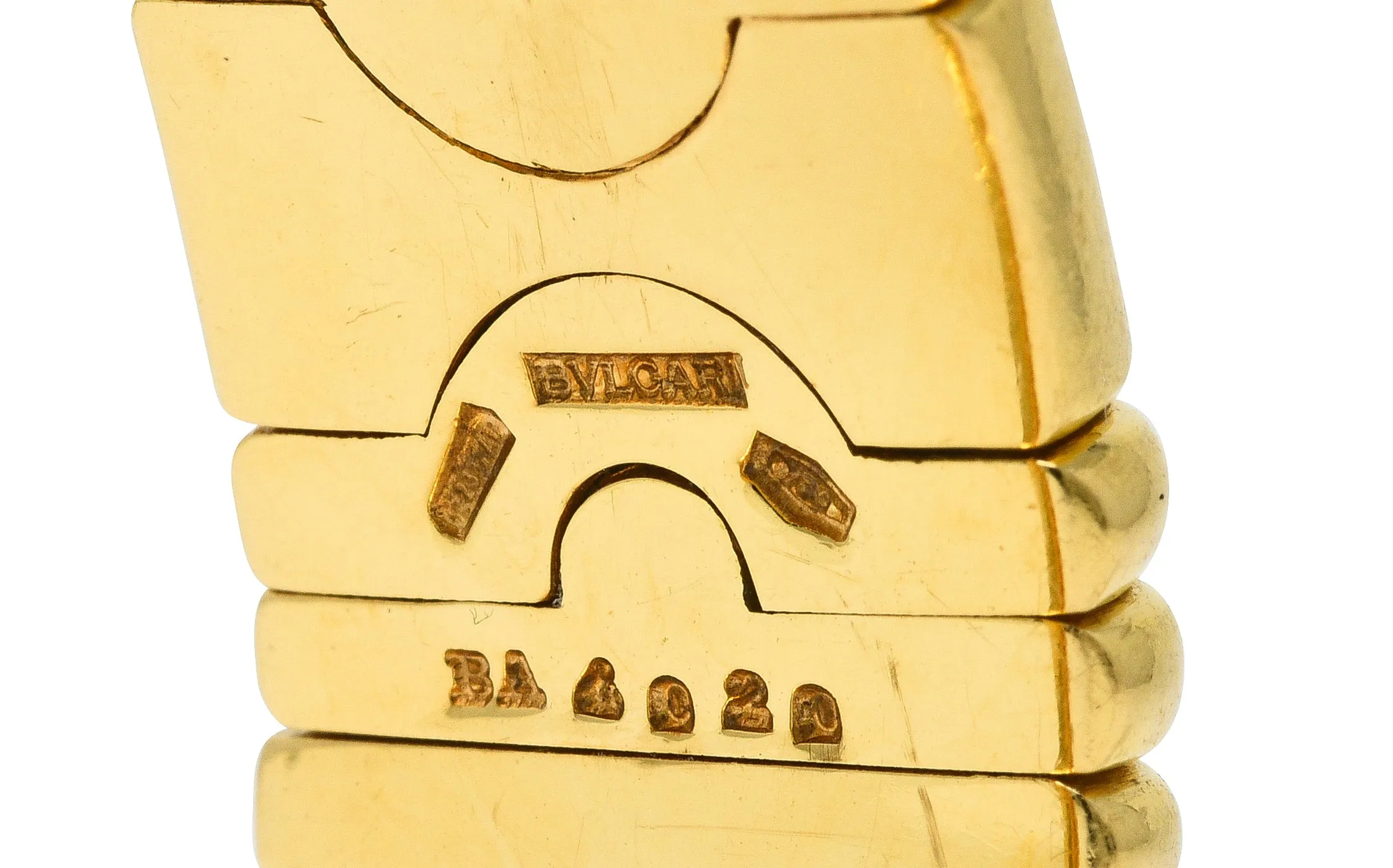 Bulgari 1980's 18 Karat Yellow Gold Parentesi Vintage Cuff Bracelet