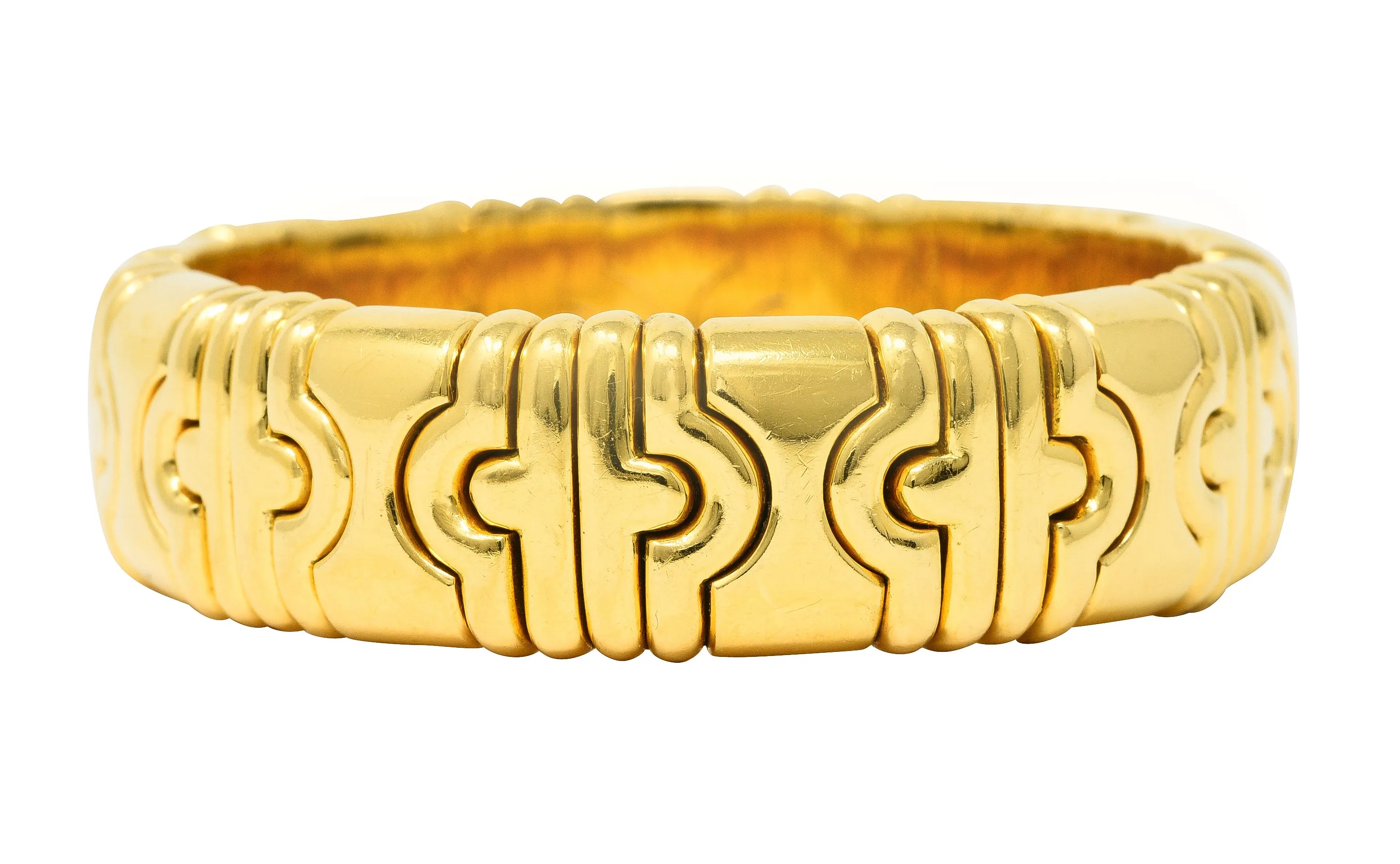 Bulgari 1980's 18 Karat Yellow Gold Parentesi Vintage Cuff Bracelet