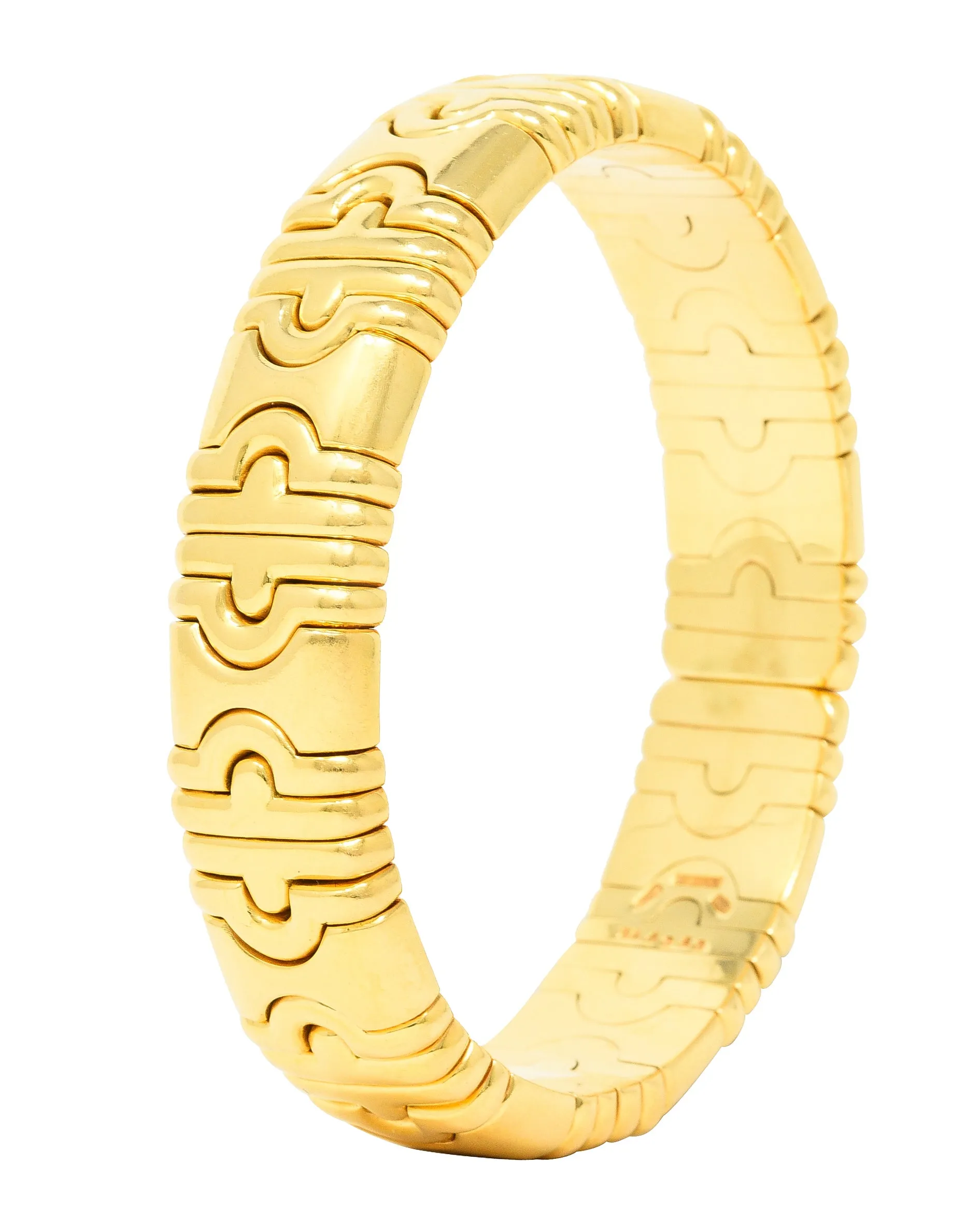 Bulgari 1980's 18 Karat Yellow Gold Parentesi Vintage Cuff Bracelet