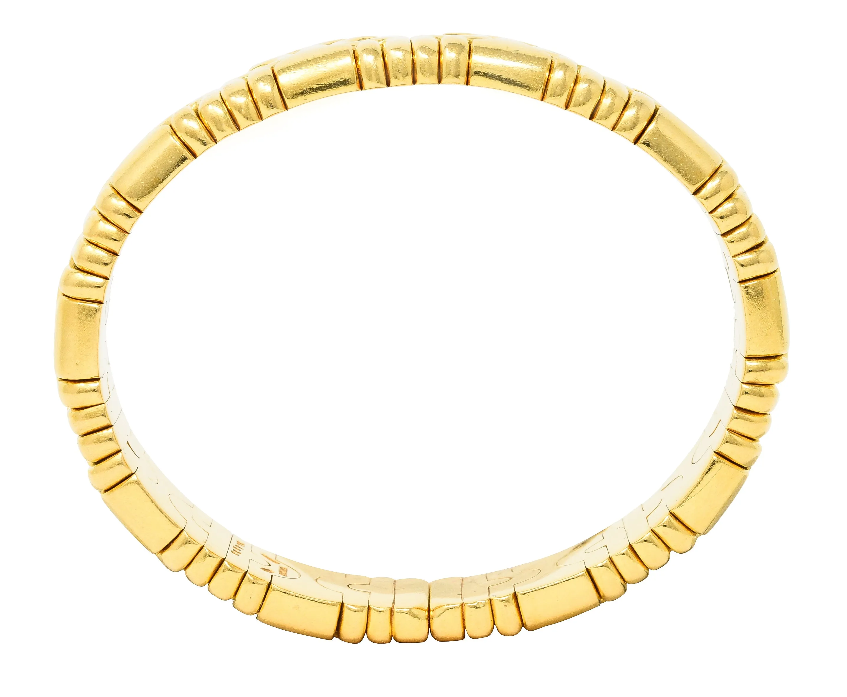 Bulgari 1980's 18 Karat Yellow Gold Parentesi Vintage Cuff Bracelet