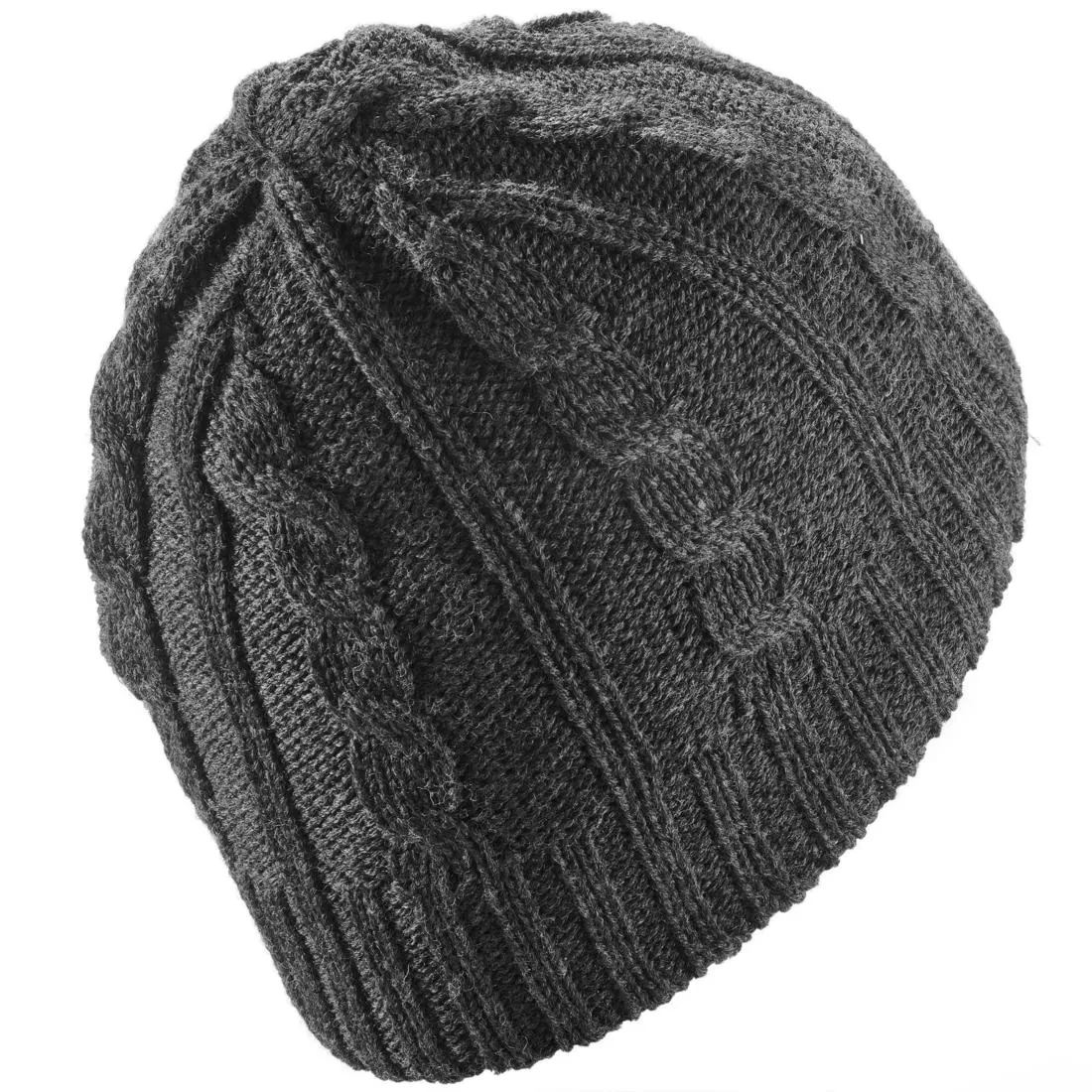 Cable Stitch Adult Ski Hat Plum