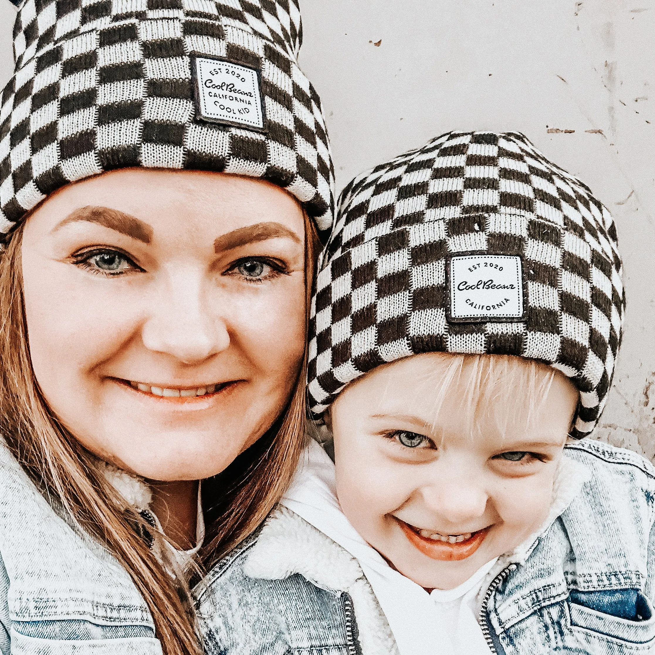 Cali Beanie Checkered- Black & White