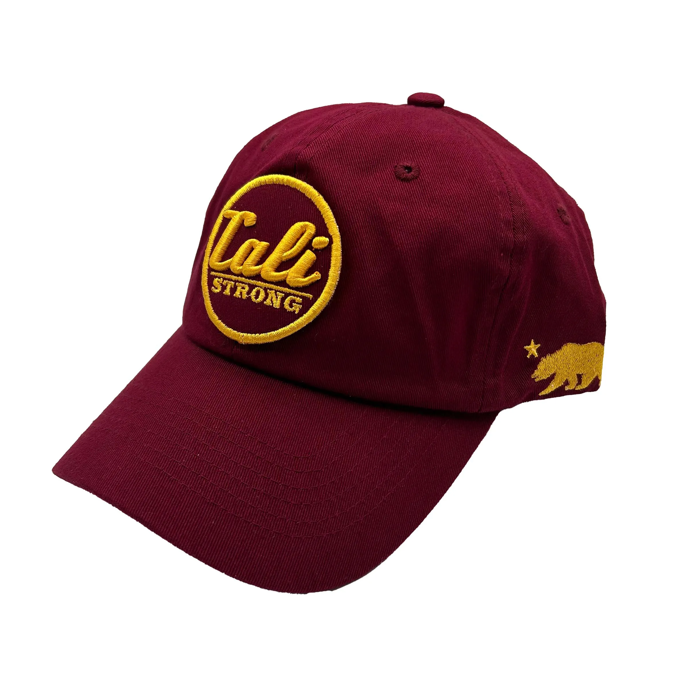 CALI Strong Classic Tactical Hat Morale Patch Burgundy Gold