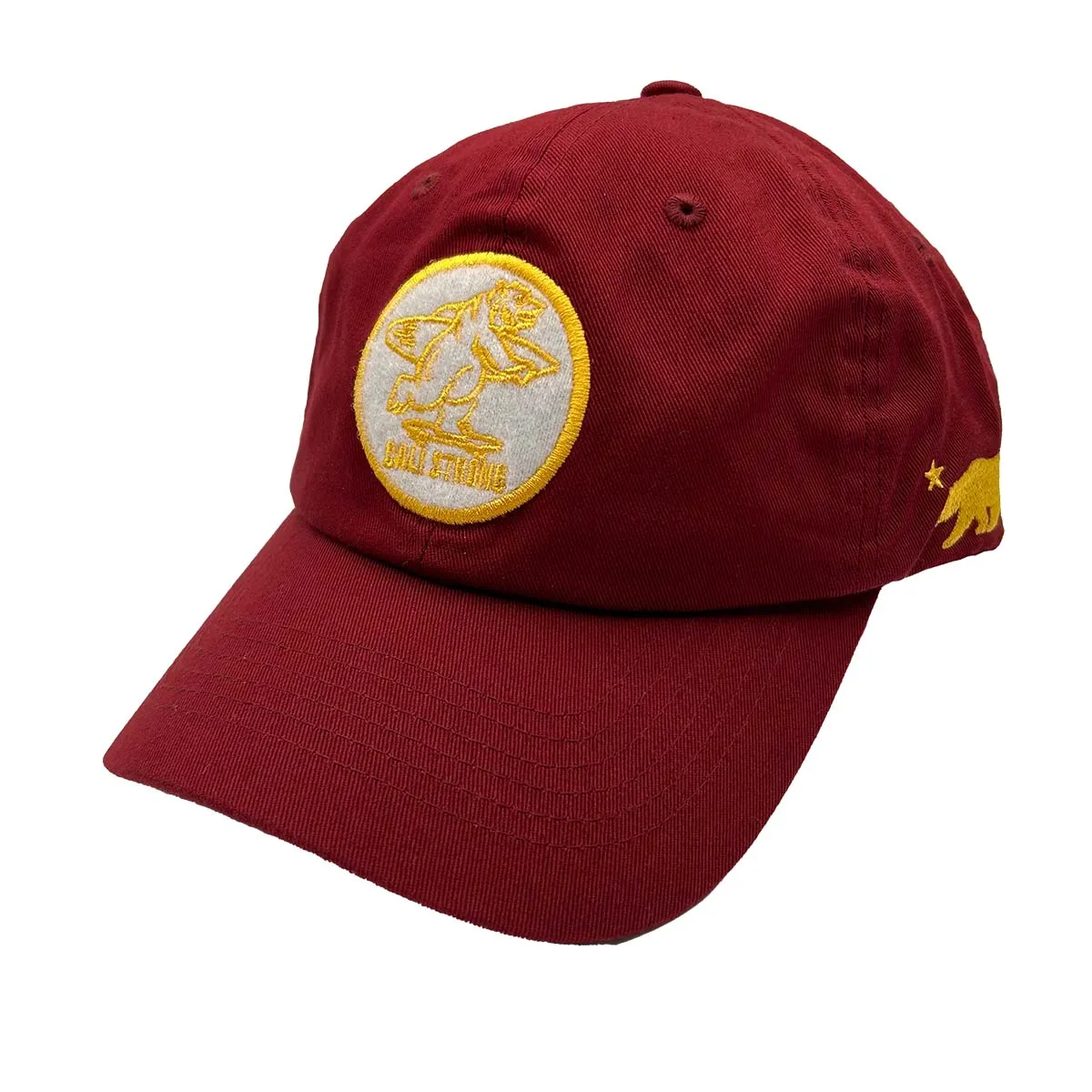 CALI Strong Classic Tactical Hat Morale Patch Burgundy Gold