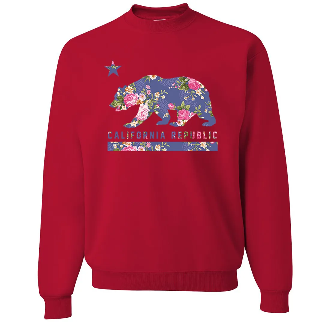California Republic Paisley Flower Bear Crewneck Sweatshirt