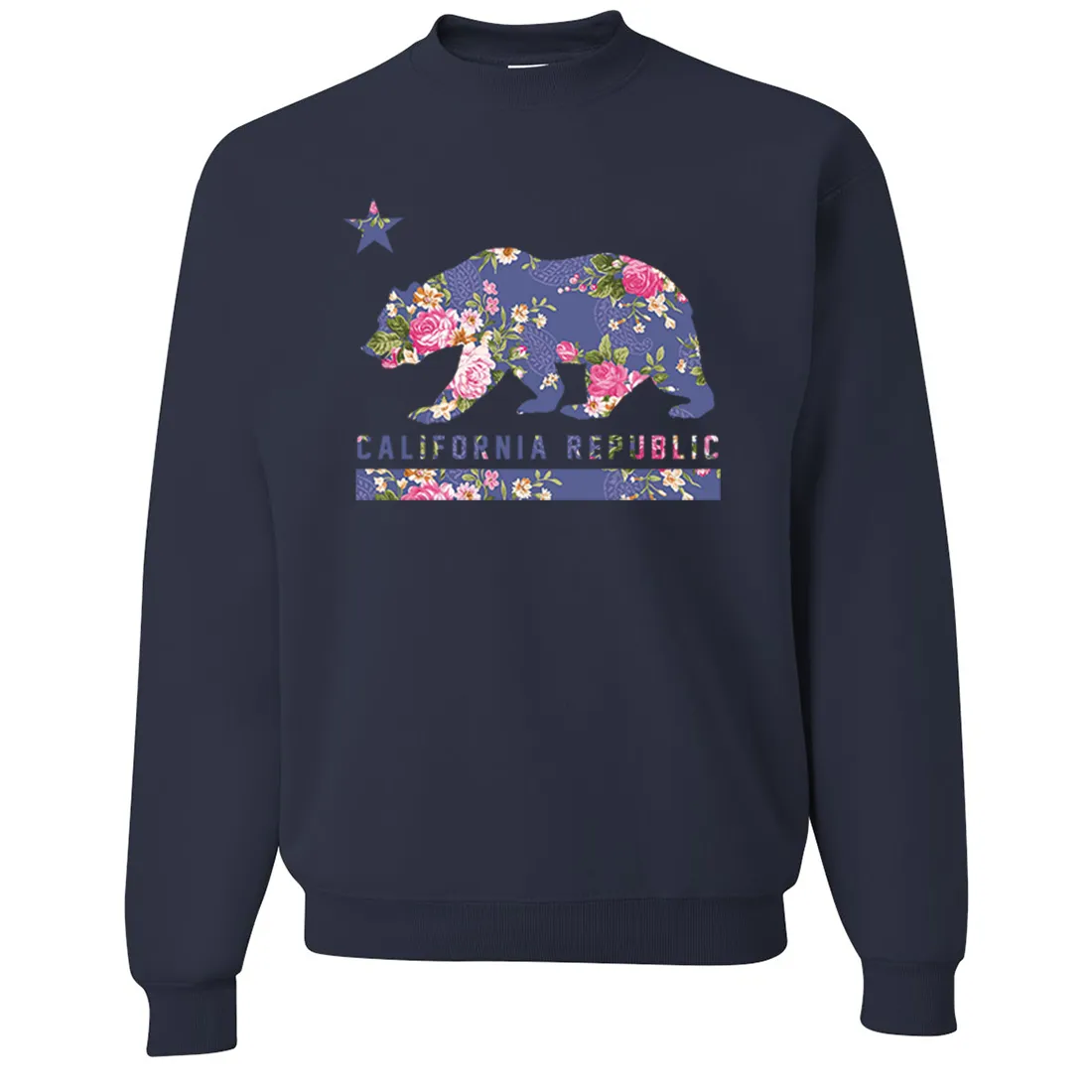 California Republic Paisley Flower Bear Crewneck Sweatshirt