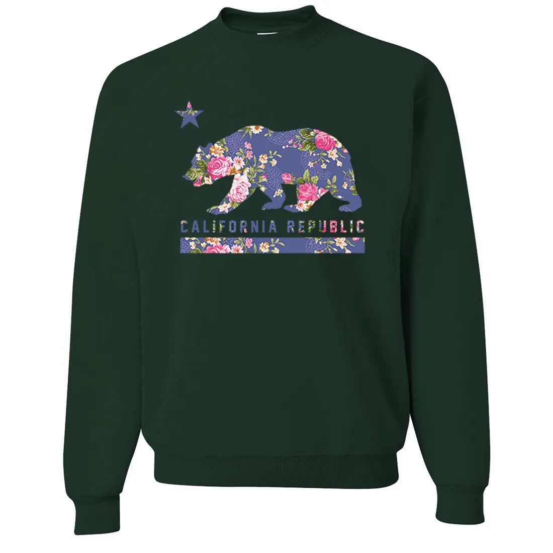 California Republic Paisley Flower Bear Crewneck Sweatshirt