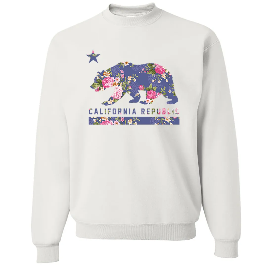 California Republic Paisley Flower Bear Crewneck Sweatshirt