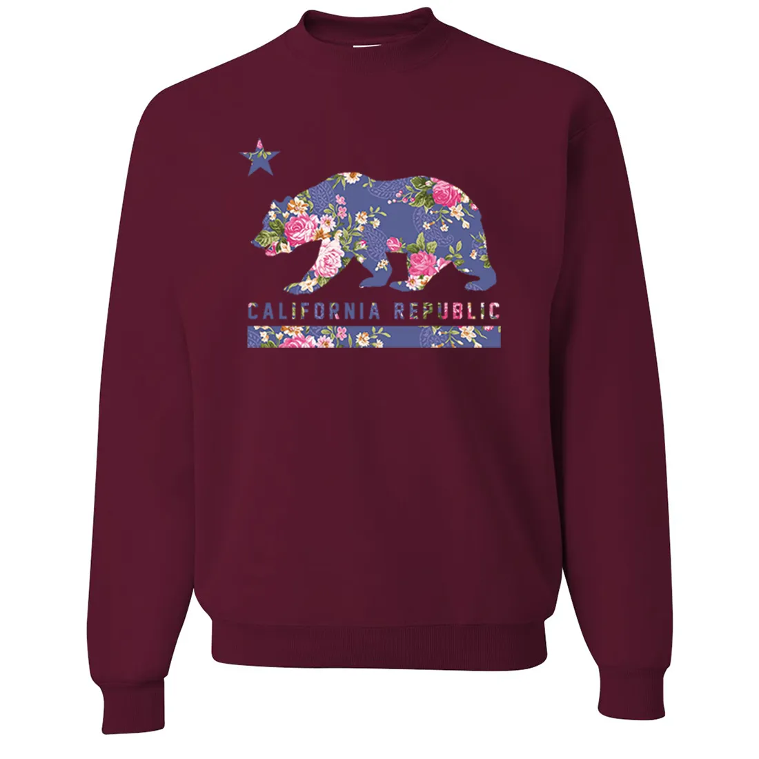 California Republic Paisley Flower Bear Crewneck Sweatshirt