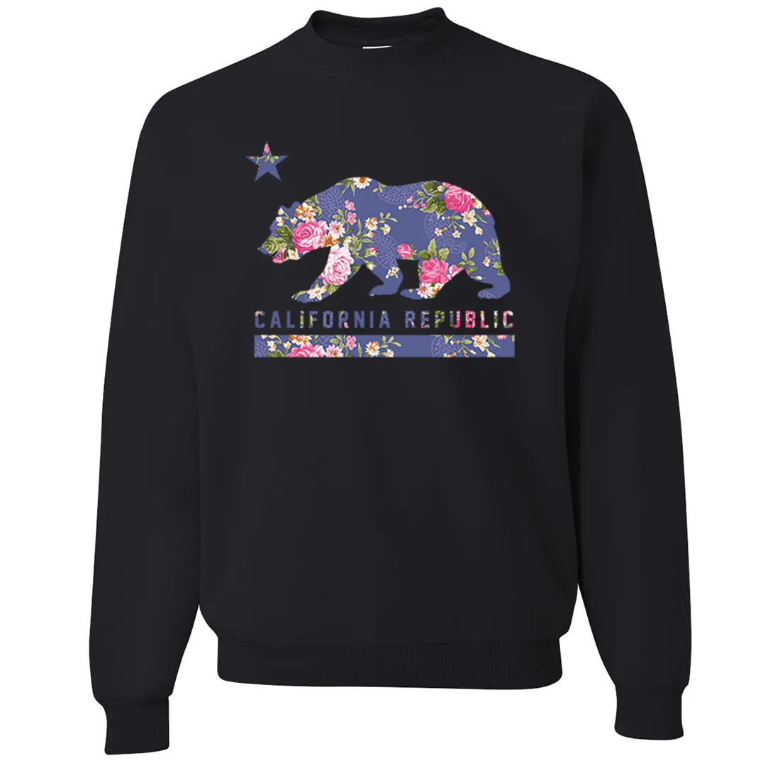 California Republic Paisley Flower Bear Crewneck Sweatshirt