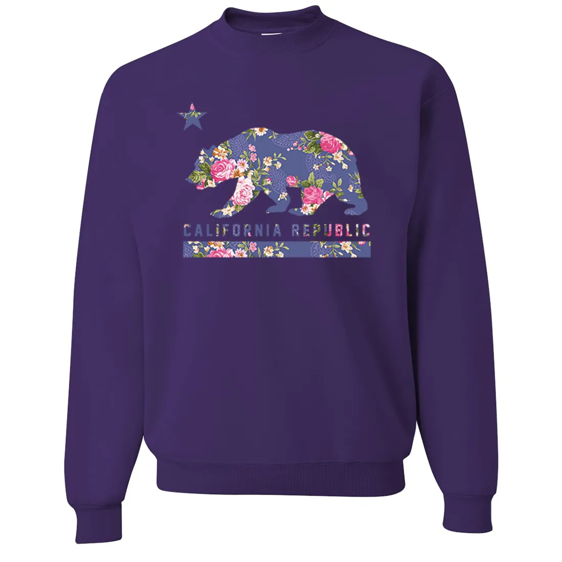 California Republic Paisley Flower Bear Crewneck Sweatshirt