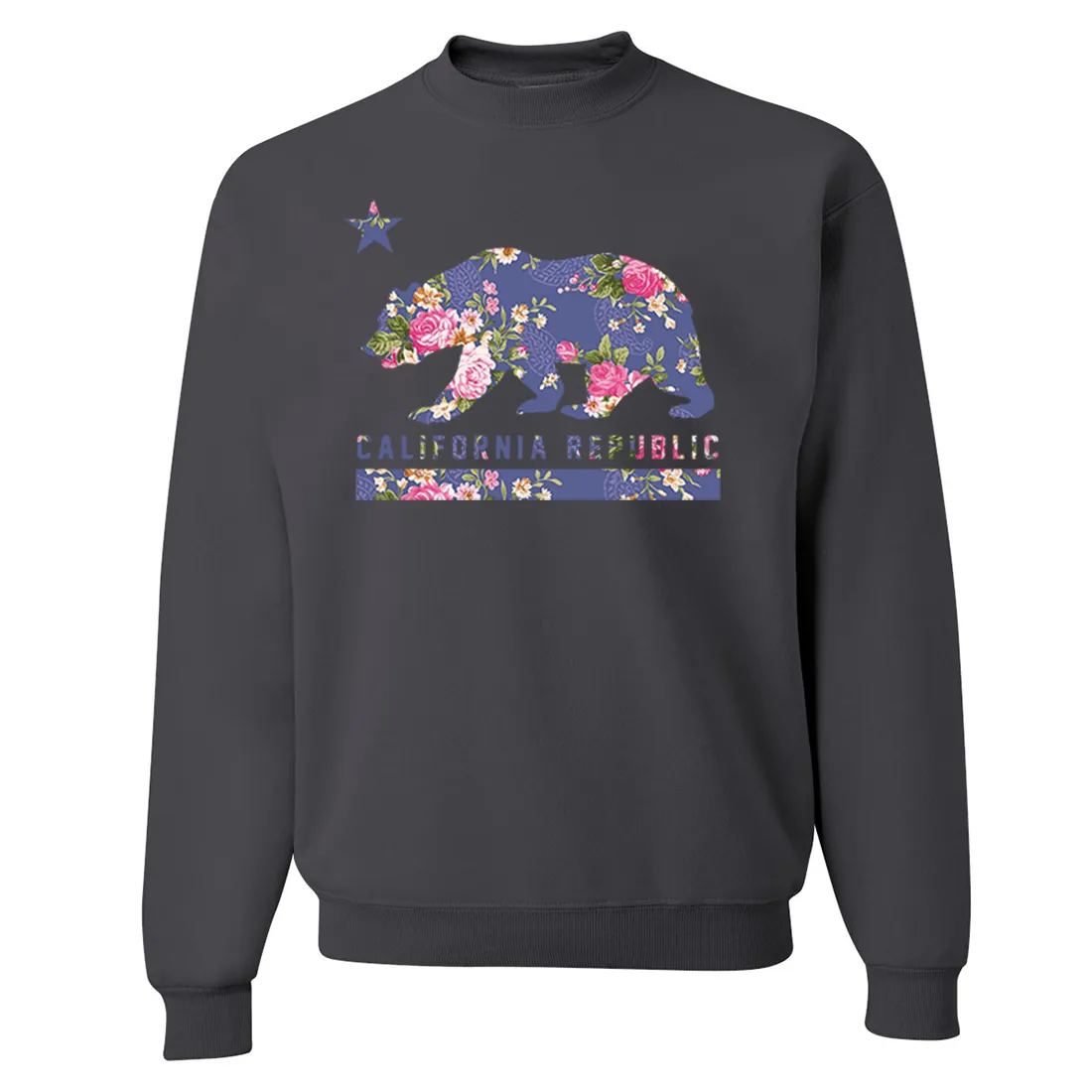 California Republic Paisley Flower Bear Crewneck Sweatshirt