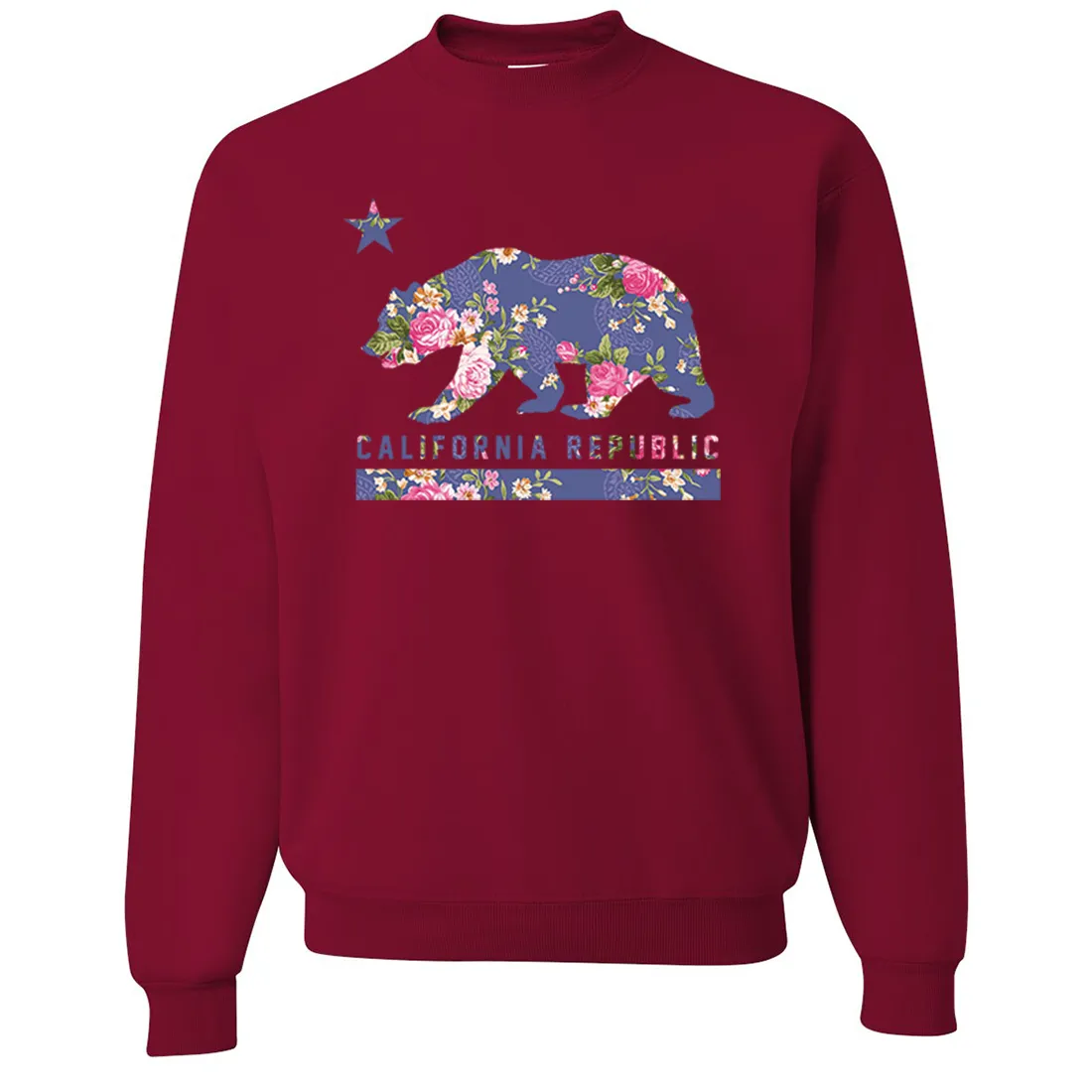 California Republic Paisley Flower Bear Crewneck Sweatshirt