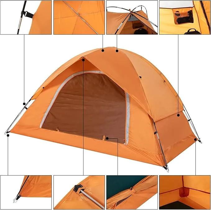 Camping Tent for 2 Person, 4 Person, 6 Person - Waterproof Two Person Tents for Camping, Small Easy Up Tent for Family, Outdoor, Kids, Scouts in All Weather and All Season by Clostnature