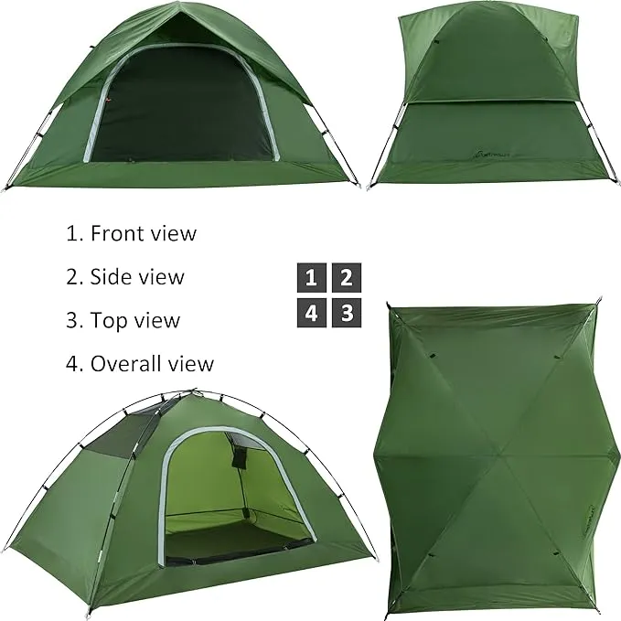 Camping Tent for 2 Person, 4 Person, 6 Person - Waterproof Two Person Tents for Camping, Small Easy Up Tent for Family, Outdoor, Kids, Scouts in All Weather and All Season by Clostnature
