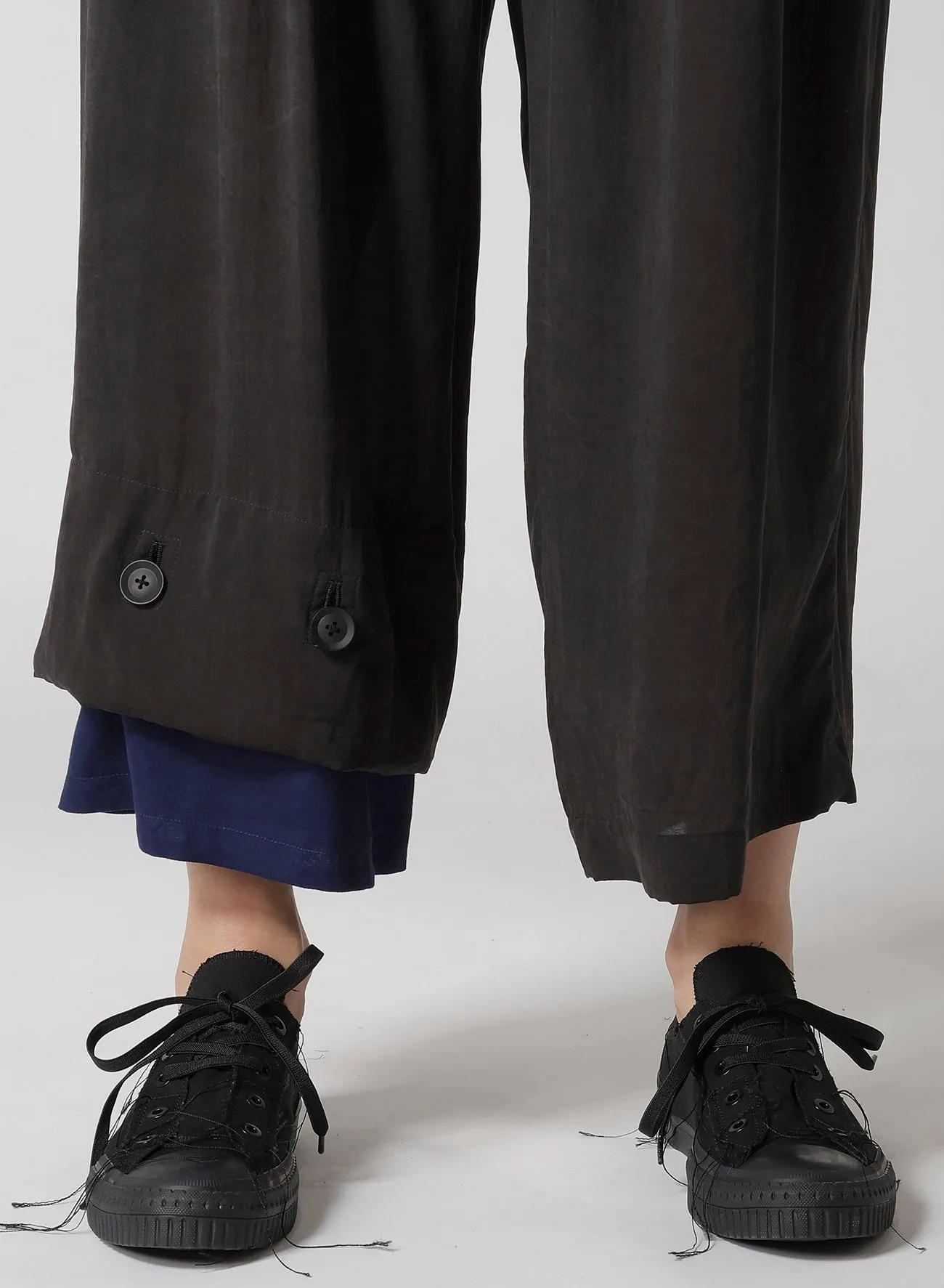 CELLULOSE OZONE PANELED HEM WIDE PANTS