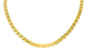 Chimento 18 Karat Two-Tone Gold Greek Key Geometric Square Link Reversible Vintage Necklace