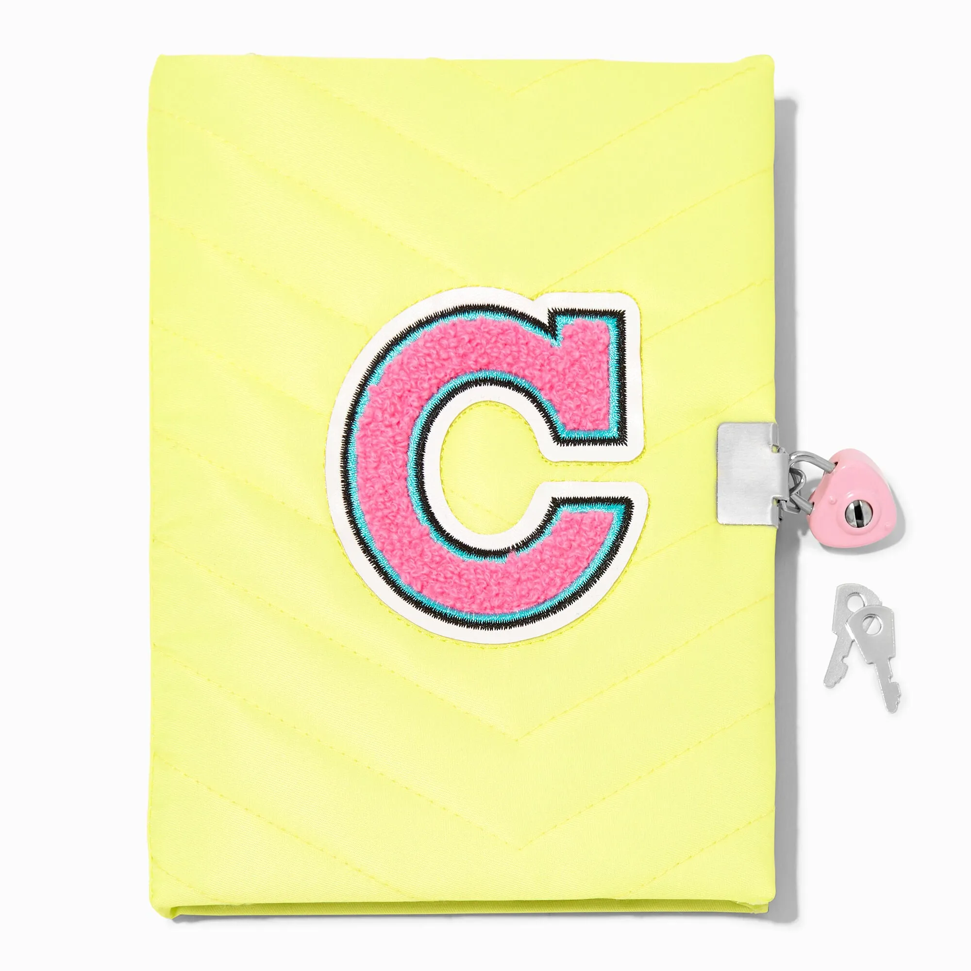 Claire's Initial Varsity Yellow Lock Diary - C
